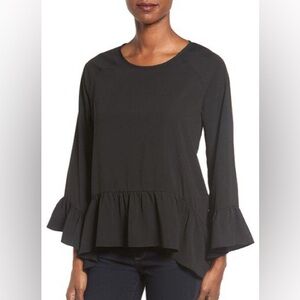 Gibson Ruffled Handkerchief Hem Blouse